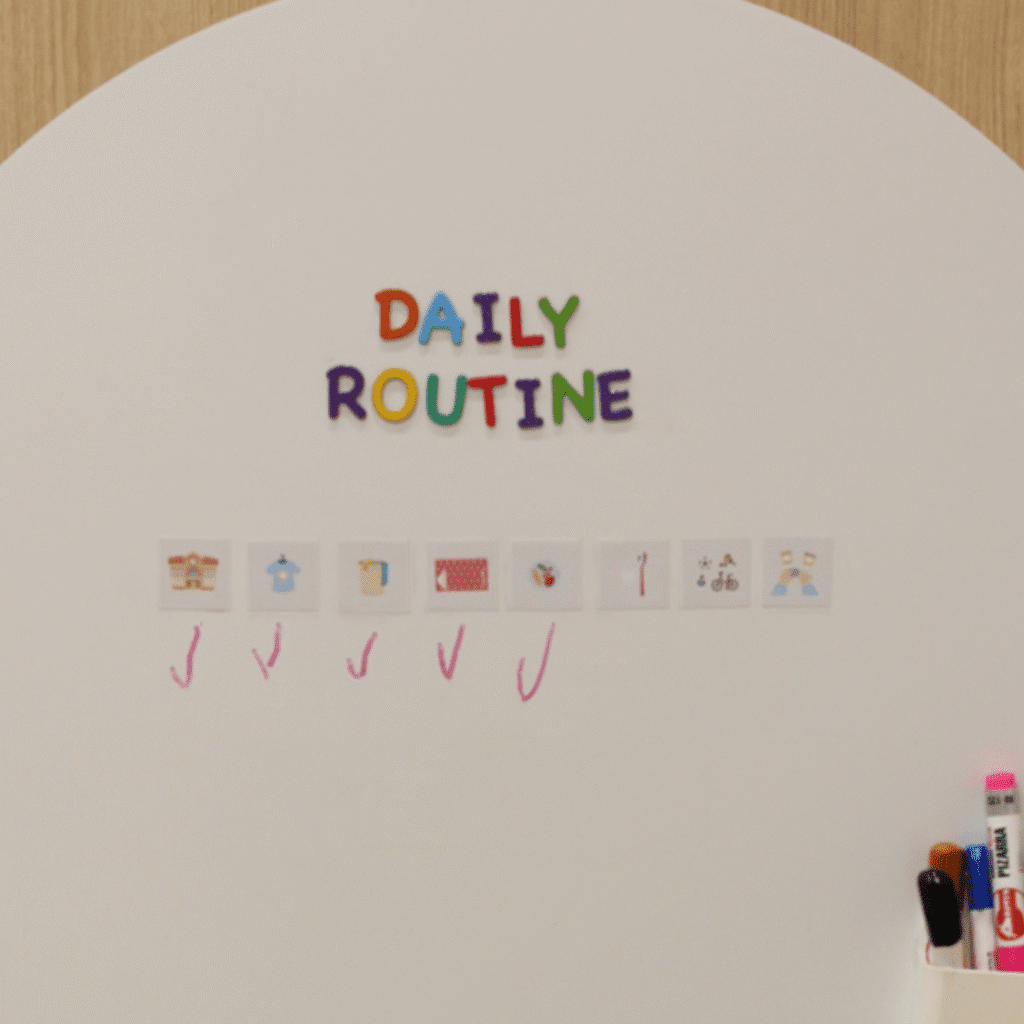 Daily routine for kids using an archboard (Blog)